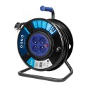 PRZEDŁUŻACZ BĘBNOWY, 4 GNIAZDA 2P+Z, KABEL PVC H05VV-F 3x1,5MM?, DŁUGOŚĆ - 50M, STAŁE GNIAZDA, TERMIK,  PRZESŁONY TORÓW  PRĄDOWYCH