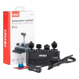 ROZDZIELACZ ROZGAŁĘŹNIK GNIAZDA ZA PALNICZKI  PD30W qC3.0 12/24V MAx 216W AMIO-04175
