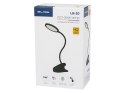 44-165# LAM PKA BIURKOWA LED LB-20 Z KLI PSEM CZARNA`