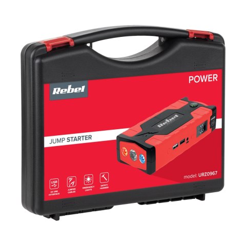 JUM P STARTER - POWER BANK Z PRZEWODAMI ROZRUCHOWYMI I KOM PRESOREM JUM P STARTER - POWER BANK Z PRZEWODAMI ROZRUCHOWYMI I KOM PRESOREM