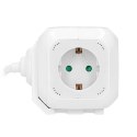 PRZEDŁUŻACZ 4 KROTNY 2P+Z (SCHUKO), ŁADOWARKA 2xUSB, 1,4M H05VV-F 3x1,5MM2, BIAŁY