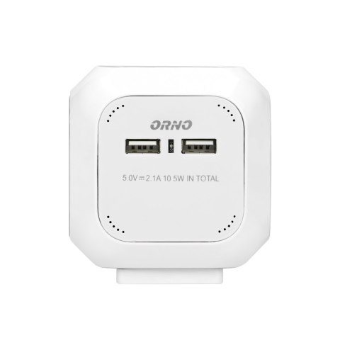 PRZEDŁUŻACZ 4 KROTNY 2P+Z (SCHUKO), ŁADOWARKA 2xUSB, 1,4M H05VV-F 3x1,5MM2, BIAŁY PRZEDŁUŻACZ 4 KROTNY 2P+Z (SCHUKO), ŁADOWARKA 2xUSB, 1,4M H05VV-F 3x1,5MM2, BIAŁY