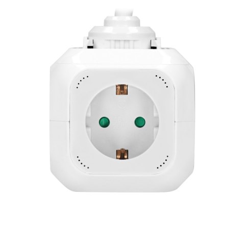 PRZEDŁUŻACZ 4 KROTNY 2P+Z (SCHUKO), ŁADOWARKA 2xUSB, 1,4M H05VV-F 3x1,5MM2, BIAŁY PRZEDŁUŻACZ 4 KROTNY 2P+Z (SCHUKO), ŁADOWARKA 2xUSB, 1,4M H05VV-F 3x1,5MM2, BIAŁY