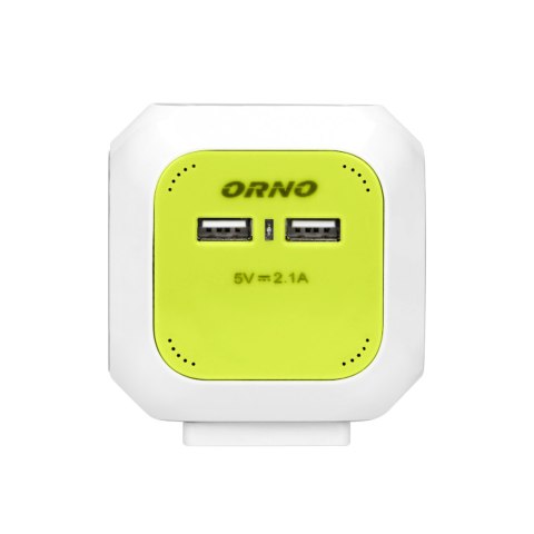 PRZEDŁUŻACZ 4-KROTNY Z ŁADOWARKĄ 2xUSB 1,4M LIMONKOWY PRZEDŁUŻACZ 4-KROTNY Z ŁADOWARKĄ 2xUSB 1,4M LIMONKOWY