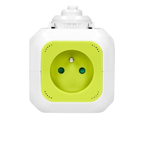 PRZEDŁUŻACZ 4-KROTNY Z ŁADOWARKĄ 2xUSB 1,4M LIMONKOWY PRZEDŁUŻACZ 4-KROTNY Z ŁADOWARKĄ 2xUSB 1,4M LIMONKOWY