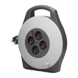PRZEDŁUŻACZ BĘBNOWY, 4 GNIAZDA 2P+Z (SCHUKO), KABEL PVC H05VV-F 3x1MM? , DŁUGOŚĆ 10M