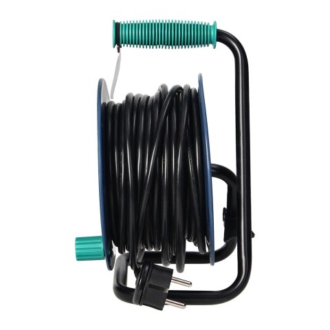 PRZEDŁUŻACZ BĘBNOWY MINI, 4 GNIAZDA 2P+Z, METALOWY STOJAK, POLWINIT H05VV-F 3x1MM?, DŁUGOŚĆ 15M, TURKUSOWY PRZEDŁUŻACZ BĘBNOWY MINI, 4 GNIAZDA 2P+Z, METALOWY STOJAK, POLWINIT H05VV-F 3x1MM?, DŁUGOŚĆ 15M, TURKUSOWY
