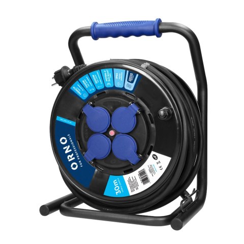 PRZEDŁUŻACZ BĘBNOWY PROFESJONALNY IP44, 4 GNIAZDA 2P+Z, KABEL GUMOWY OLEJOOD PORNY, H07RN-F 3x2,5MM?, DŁUGOŚĆ - 30M, UNIKATOWY ST PRZEDŁUŻACZ BĘBNOWY PROFESJONALNY IP44, 4 GNIAZDA 2P+Z, KABEL GUMOWY OLEJOOD PORNY, H07RN-F 3x2,5MM?, DŁUGOŚĆ - 30M, UNIKATOWY ST