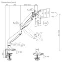 UCHWYT DO MONITORA MACLEAN,  PODWÓJNE RAMIĘ, ZE S PRĘŻYNĄ GAZOWĄ, 17"-45", 16 KG, MC-969