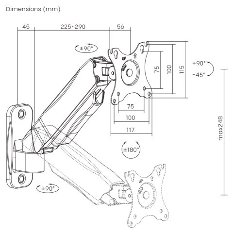 UCHWYT NAŚCIENNY MONITORA MACLEAN, 17-32'', 9KG MAx, S PRĘŻYNA MECHANICZNA, MC-979 UCHWYT NAŚCIENNY MONITORA MACLEAN, 17-32'', 9KG MAx, S PRĘŻYNA MECHANICZNA, MC-979