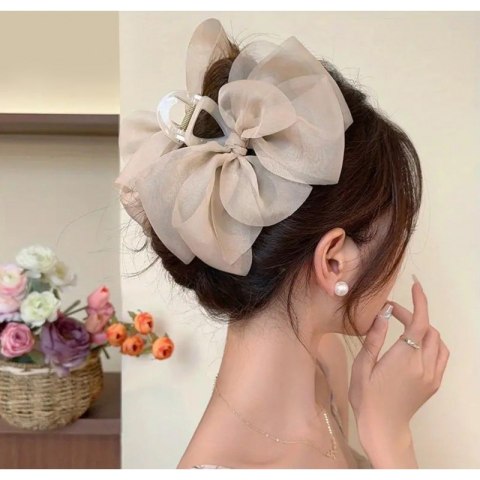 DUŻA KOKARDA TIULOWA, SPINKA DO WŁOSÓW, KLAMRA SP303K DUŻA KOKARDA TIULOWA, SPINKA DO WŁOSÓW, KLAMRA SP303K