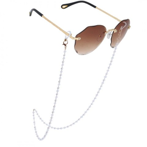 ŁAŃCUSZEK DO OKULARÓW BIAŁE KORALIKI LDK14