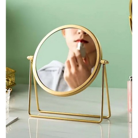 LUSTERKO KOSMETYCZNE STOJĄCE OBROTOWE JEDNOSTRONNE ZŁOTE WYSOKOŚĆ 21CM L13Z