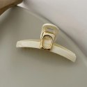 SPINKA DO WŁOSÓW, KLAMRA BIAŁA ZE ZŁOTĄ OZDOBĄ 11CM SP304B