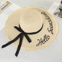 STYLOWY KAPELUSZ DAMSKI PLAŻOWY SŁOMKOWY HELLO SUNSHINE KOKARDA CZ47