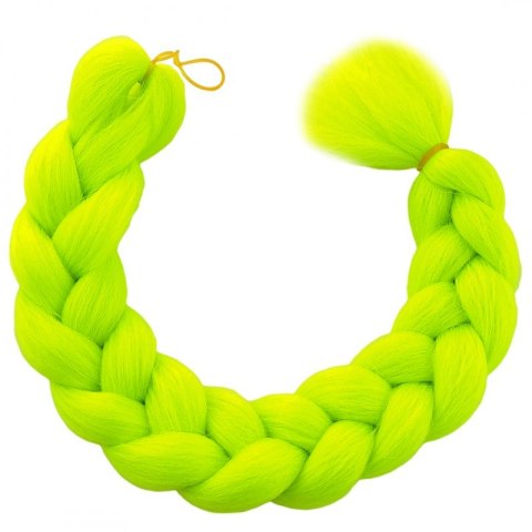 SYNTETYCZNE WŁOSY 120 CM GĘSTE JEDNOKOLOROWE LIMONKA WLS43