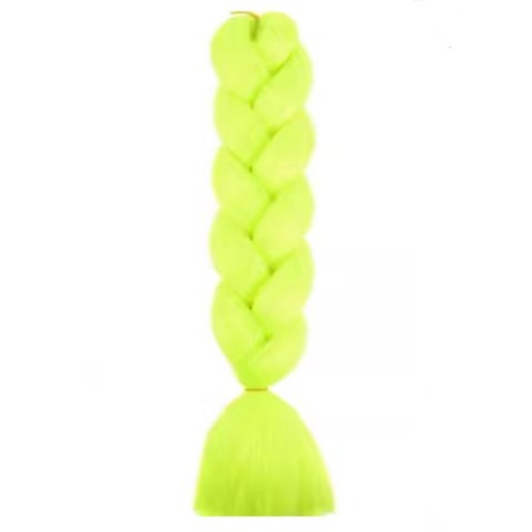 SYNTETYCZNE WŁOSY 120 CM GĘSTE JEDNOKOLOROWE LIMONKA WLS43