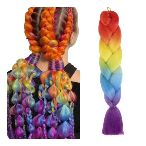 SYNTETYCZNE WŁOSY KOLOROWE 120 CM GĘSTE OMBRE WLS48