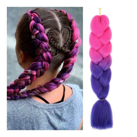 SYNTETYCZNE WŁOSY KOLOROWE 120 CM GĘSTE OMBRE WLS50