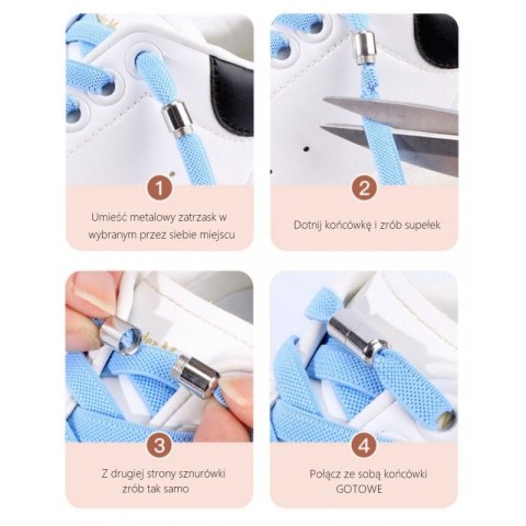 SZNURÓWKI DO BUTÓW ELASTYCZNE BEZ WIĄZANIA 2SZT CZERWONE SDB01CZE