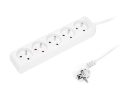 98-719# PRZEDŁUŻACZ SIECIOWY  PR-570 P 5-GNIAZD Z UZIEMIENIEM 5M BIAŁY 3x1,5MM