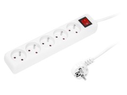 98-739# PRZEDŁUŻACZ SIECIOWY  PR-570WS P 5-GNIAZD Z UZIEMIENIEM+WYŁĄCZNIK 5M BIAŁY (3x1,5MM)