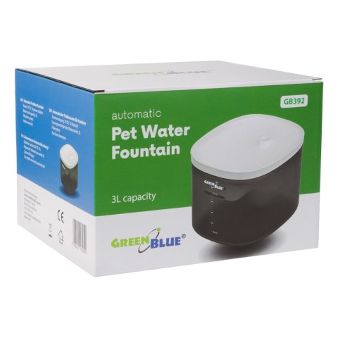 AUTOMATYCZNY DOZOWNIK DO WODY / POIDEŁKO DLA ZWIERZĄT GREENBLUE, 3L, USB 5V1A, GB392 AUTOMATYCZNY DOZOWNIK DO WODY / POIDEŁKO DLA ZWIERZĄT GREENBLUE, 3L, USB 5V1A, GB392