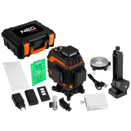 LASER 3D, 16 LINII, ZIELONY, WALIZKA, TARCZA CELOWNICZA, MAGNETYCZNY UCHWYT, ŁADOWARKA