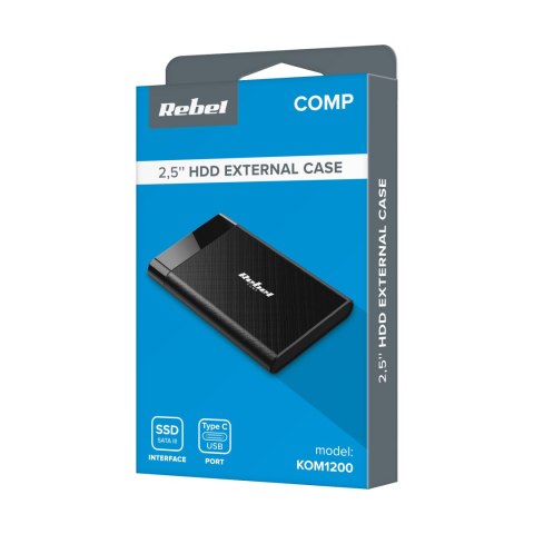 OBUDOWA DYSKU 2,5" SATA USB C 3.1 REBEL ALUMINIOWA OBUDOWA DYSKU 2,5" SATA USB C 3.1 REBEL ALUMINIOWA