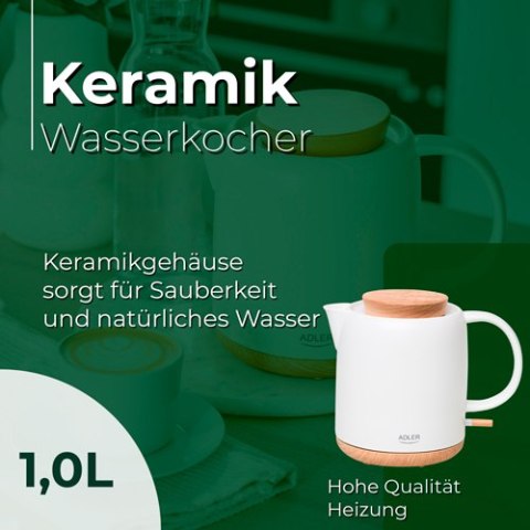 AD 1304 CZAJNIK CERAMICZNY ELEKTRYCZNY 1,0L AD 1304 CZAJNIK CERAMICZNY ELEKTRYCZNY 1,0L