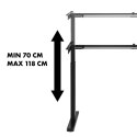 BIURKO MACLEAN, RĘCZNA REGULACJA WYSOKOŚCI, BEZ BLATU, DO  PRACY STOJĄCO SIEDZĄCEJ, MAx 60 KG, MAx WYS 120CM, MC-790NB