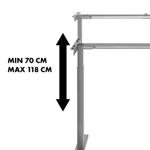 BIURKO MACLEAN, RĘCZNA REGULACJA WYSOKOŚCI, BEZ BLATU, DO PRACY STOJĄCO SIEDZĄCEJ, MAx 60 KG, MAx WYS 120CM, MC-790NG BIURKO MACLEAN, RĘCZNA REGULACJA WYSOKOŚCI, BEZ BLATU, DO PRACY STOJĄCO SIEDZĄCEJ, MAx 60 KG, MAx WYS 120CM, MC-790NG
