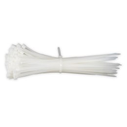 O PASKI ZACISKOWE BIAŁE 4.8×200MM 100 SZT. AMIO-04310