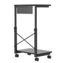 PODSTAWKA WÓZEK NA KÓŁKACH  POD KOM PUTER CPU Z  PÓŁKĄ NANORS, 80KG MAx, REGULOWANA WYSOKOŚĆ 550~850MM, RS430