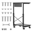 PODSTAWKA WÓZEK NA KÓŁKACH  POD KOM PUTER CPU Z  PÓŁKĄ NANORS, 80KG MAx, REGULOWANA WYSOKOŚĆ 550~850MM, RS430