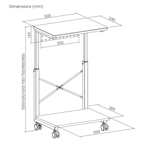 PODSTAWKA WÓZEK NA KÓŁKACH POD KOM PUTER CPU Z PÓŁKĄ NANORS, 80KG MAx, REGULOWANA WYSOKOŚĆ 550~850MM, RS430 PODSTAWKA WÓZEK NA KÓŁKACH POD KOM PUTER CPU Z PÓŁKĄ NANORS, 80KG MAx, REGULOWANA WYSOKOŚĆ 550~850MM, RS430