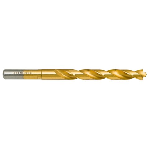 WIERTŁO DO METALU BAILDON DIN 338 RN 10 MM, HSS TIN (S), 133-87 MM (CHWYT 3- PŁASZCZYZNOWY)
