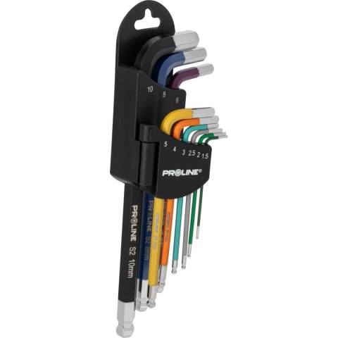 KLUCZE IMBUSOWE Z KULKĄ K PL.9 SZT. 1.5-10MM, S2,  PROLINE