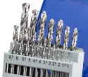 KOM PLET WIERTEŁ DO STALI I ŻELIWA NWKA INOX M-19, 1,0-10,0 MM, SZLIFOWANE, HSS-E CO5 (19 SZT.)
