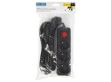 98-772# PRZEDŁUŻACZ SIECIOWY  PR-370WS P 3-GNIAZDA Z UZIEMIENIEM+WYŁĄCZNIK 2M CZARNY 3x1,5MM