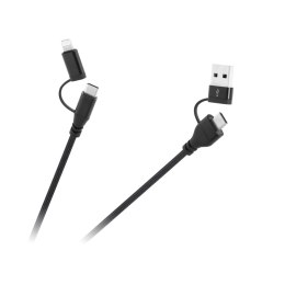 KABEL WTYK USB A/C - WTYK USB C/LIGHTNING (2+2) 1M