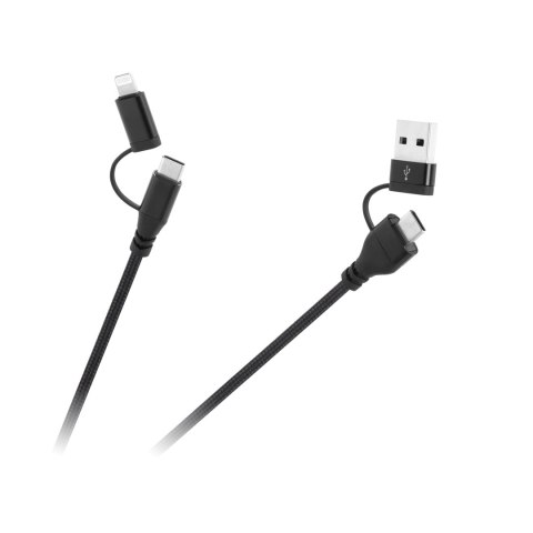 KABEL WTYK USB A/C - WTYK USB C/LIGHTNING (2+2) 1M