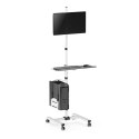 WÓZEK STAND  PROFESJONALNY MACLEAN, MOBILNE STANOWISKO KOM PUTEROWE NA KÓŁKACH, MAx 17"-32", MAx 20KG, MC-793 W