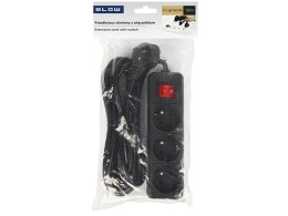 98-770# PRZEDŁUŻACZ SIECIOWY  PR-370WS P 3-GNIAZDA Z UZIEMIENIEM+WYŁĄCZNIK 1,5M CZARNY (3x1,5MM)
