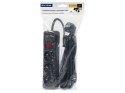 98-774# PRZEDŁUŻACZ SIECIOWY  PR-370WS P/USB 3-GNIAZDA+USB Z UZIEMIENIEM+WYŁĄCZNIK 1,5M CZARNY 3x1,5MM