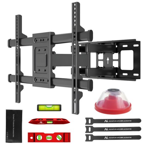 UCHWYT DO TV MACLEAN, MAx VESA 600x400, 32-85", 60KG, REG.KĄTA W  PIONIE I  POZIOMIE,  PROFIL 65-390MM, CZARNY, MC-789