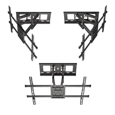 UCHWYT DO TV MACLEAN, MAx VESA 600x400, 32-85", 60KG, REG.KĄTA W  PIONIE I  POZIOMIE,  PROFIL 65-390MM, CZARNY, MC-789