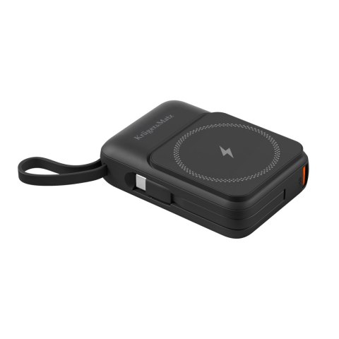 POWERBANK INDUKCYJNY KRUGER&MATZ 10000 MAH MAG SAFE Z KABLEM CZARNY POWERBANK INDUKCYJNY KRUGER&MATZ 10000 MAH MAG SAFE Z KABLEM CZARNY