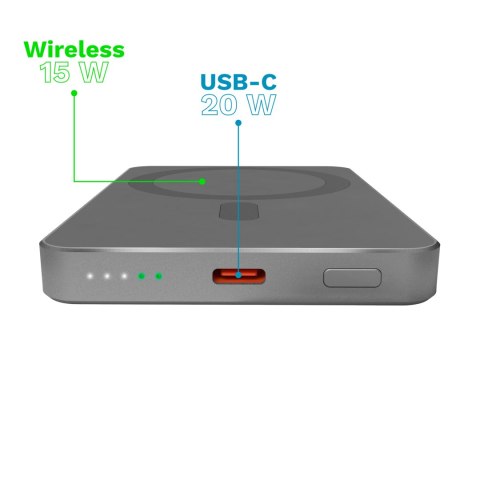 POWERBANK INDUKCYJNY KRUGER&MATZ 5000 MAH MAG SAFE SZARY POWERBANK INDUKCYJNY KRUGER&MATZ 5000 MAH MAG SAFE SZARY