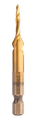 ZESTAW WIERTEŁ GWINTUJĄCYCH HSS TIN, M3 - M10, HEx, 6 SZT.